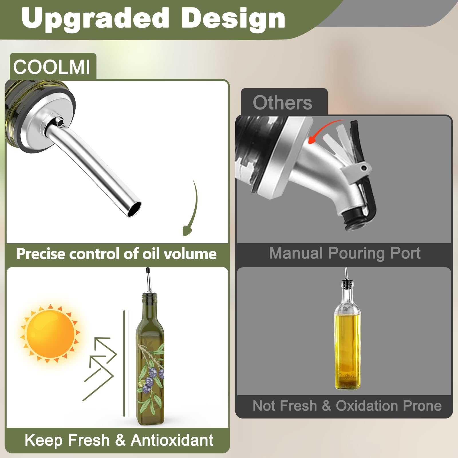COOLMI waterproof labels keep oils organized and labeled.