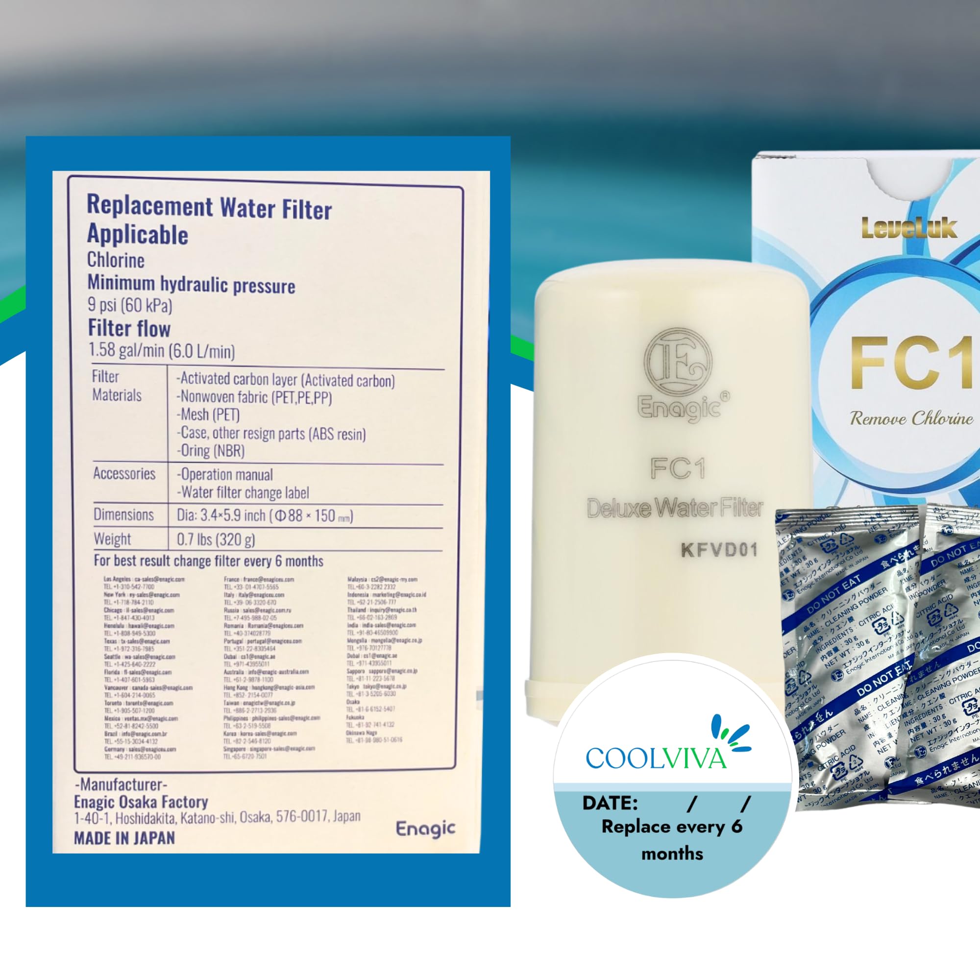 COOLVIVA citric acid cleaner powder included for cleaning