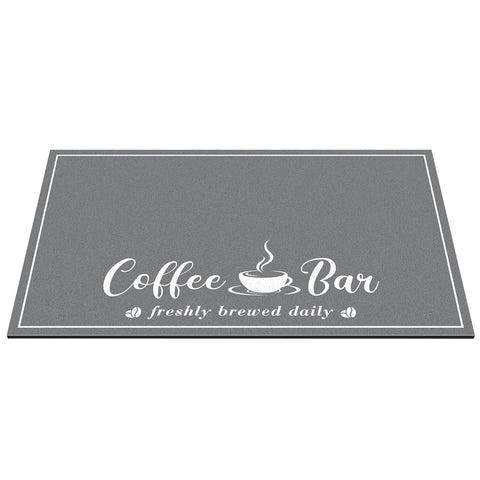 CooRug 17x32 dark grey mat sized for standard counters.