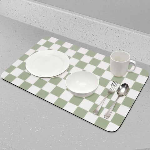 CooRug coffee bar drying mat adds color while protecting counters