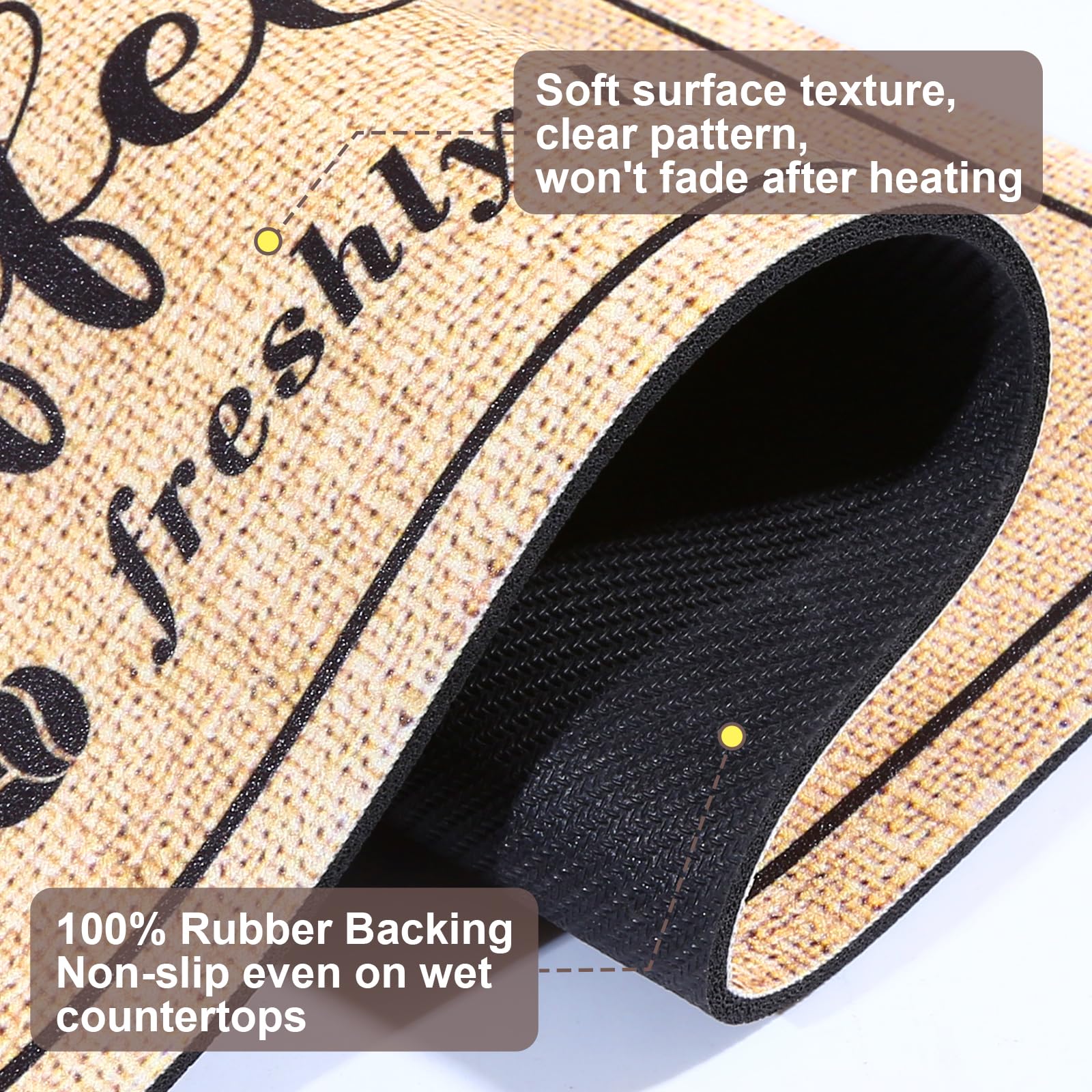 CooRug easy-clean coffee mat is quick to wipe down or machine wash
