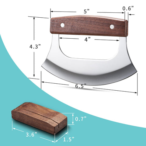 Coowolf Ulu knife ergonomic handle for a comfortable grip.