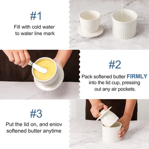 Cooyes butter crock lid detail shows a secure seal for easy spreading