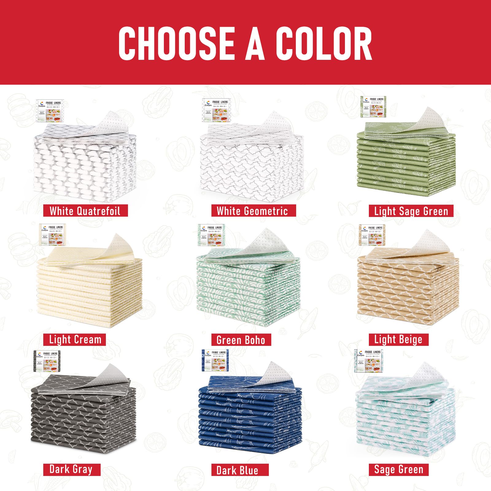 Cooyes liner helps organize glass shelves and drawers