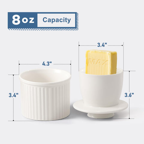 Cooyes butter crock on counter with ceramic finish complements kitchen decor