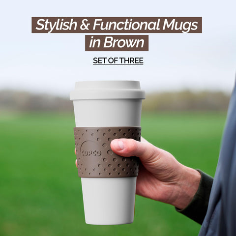 Copco Acadia 16oz travel mug with leak-proof lid for mess-free commuting.