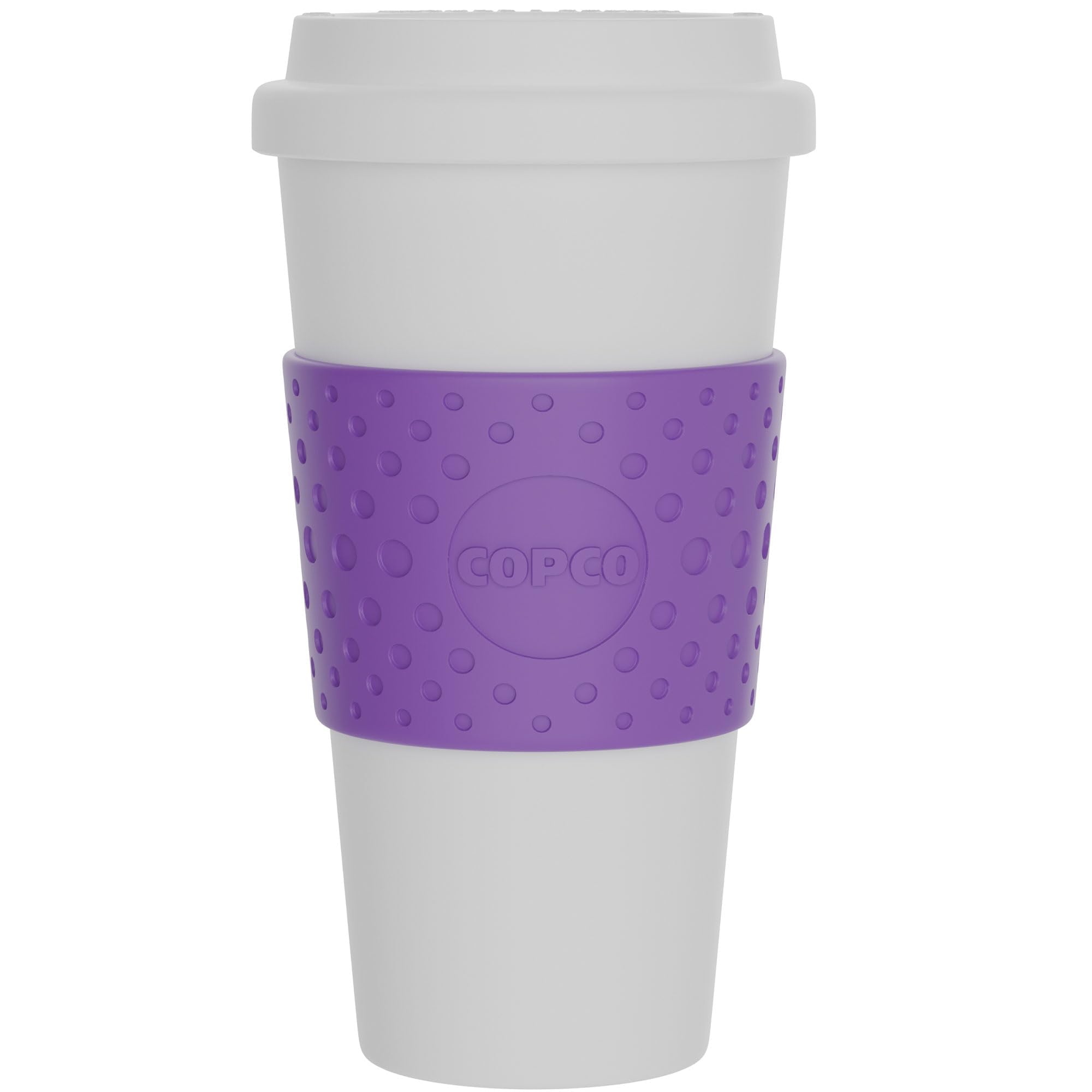 Copco Acadia 16 oz travel mug lilac with non-slip grip for secure handling