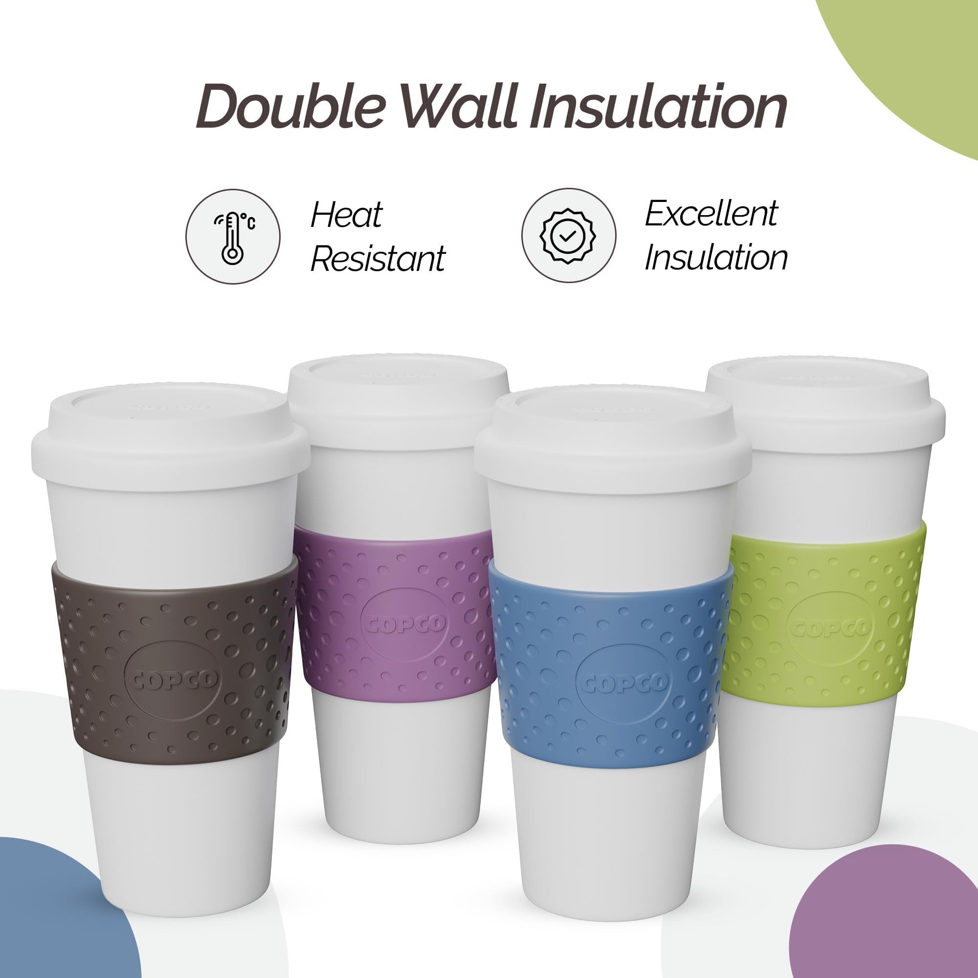 Copco Acadia leak-proof lid prevents spills during commutes and travel