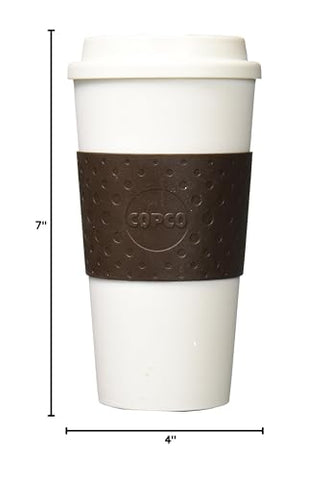 Copco Acadia Travel Mug with textured sleeve prevents slips during travel and daily use