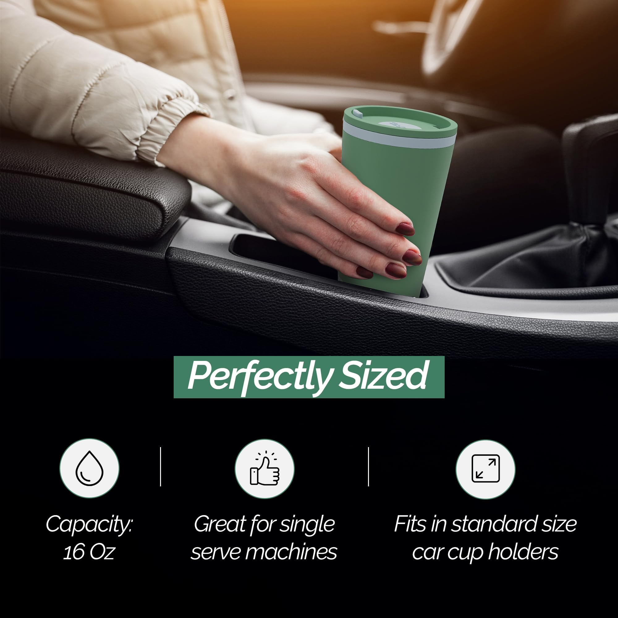 Copco Cone BPA-free travel mug in blue-green for daily use