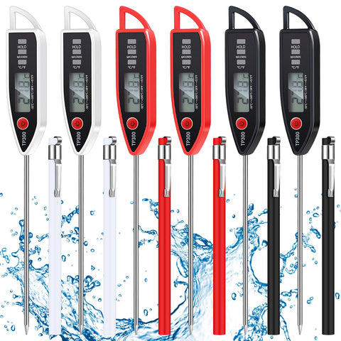 Copkim 6-set waterproof thermometers in color mix for versatile kitchen tasks.