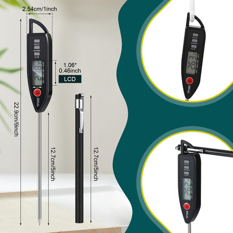 Copkim long-probe digital thermometer with a 5-inch stainless steel probe.