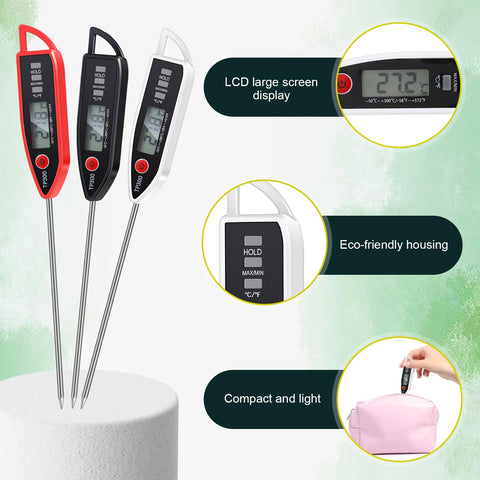 Copkim waterproof thermometer body cleans easily after liquids and candles.