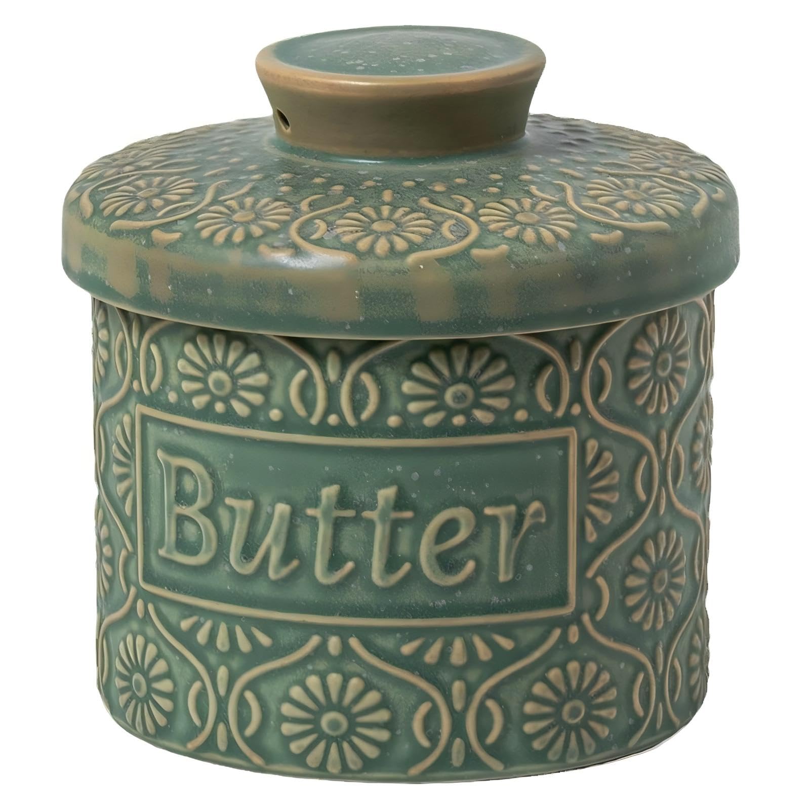 COPORISO butter crock with lid on for easy, ready-to-spread butter.