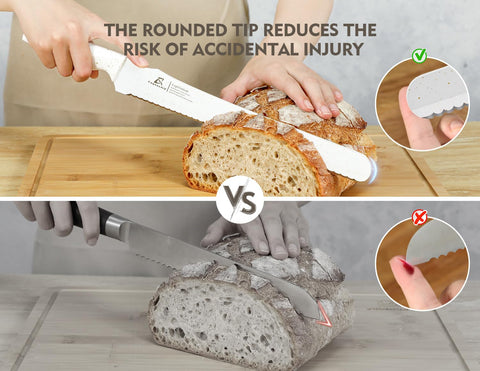 CoquusAid 11.6-inch knife handles large loaves and more with ease.