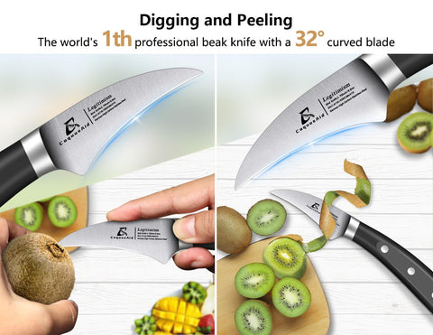 CoquusAid hollow-dimple blade reduces sticking for clean cuts