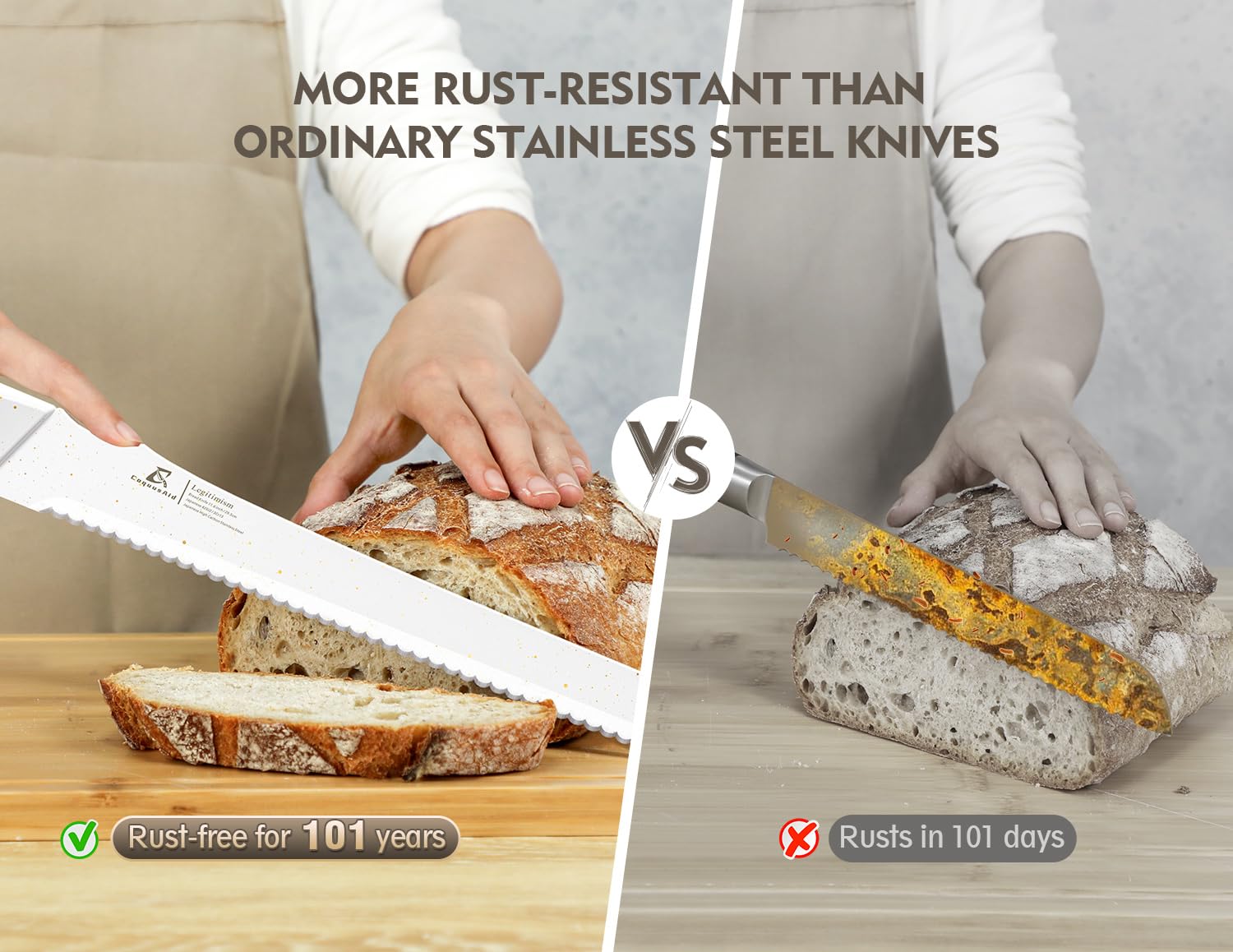 CoquusAid Japanese high-carbon stainless steel blade ensures durable, hygienic performance.