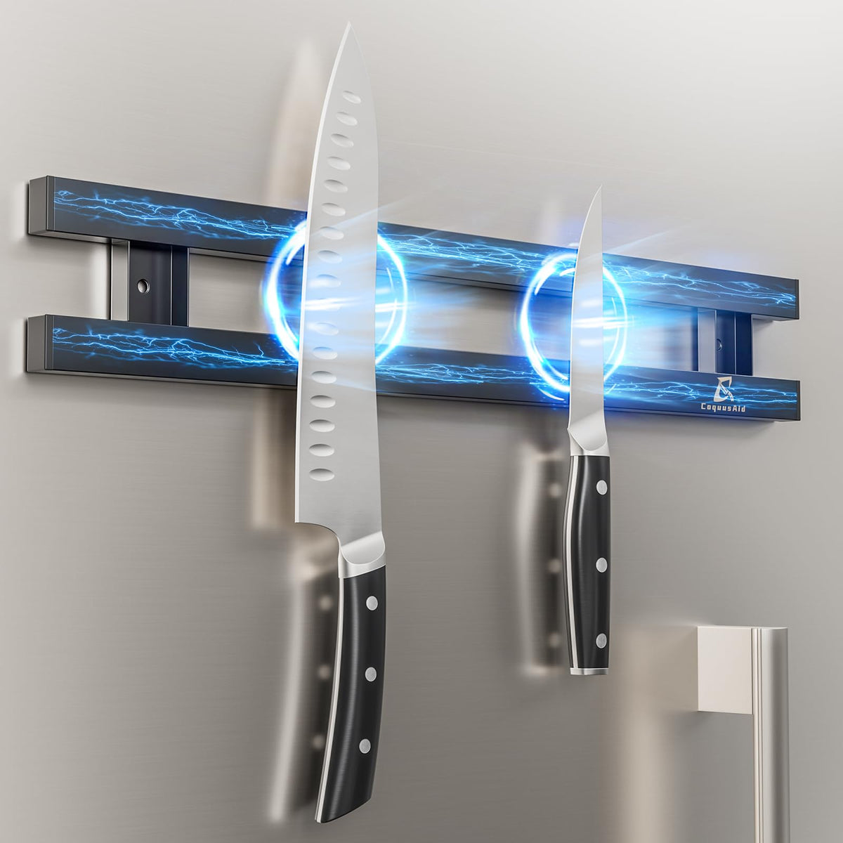 CoquusAid knife holder fridge strong magnet secures heavy blades for quick access