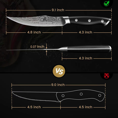 CoquusAid steak knife set 6-piece ideal for dinner parties.