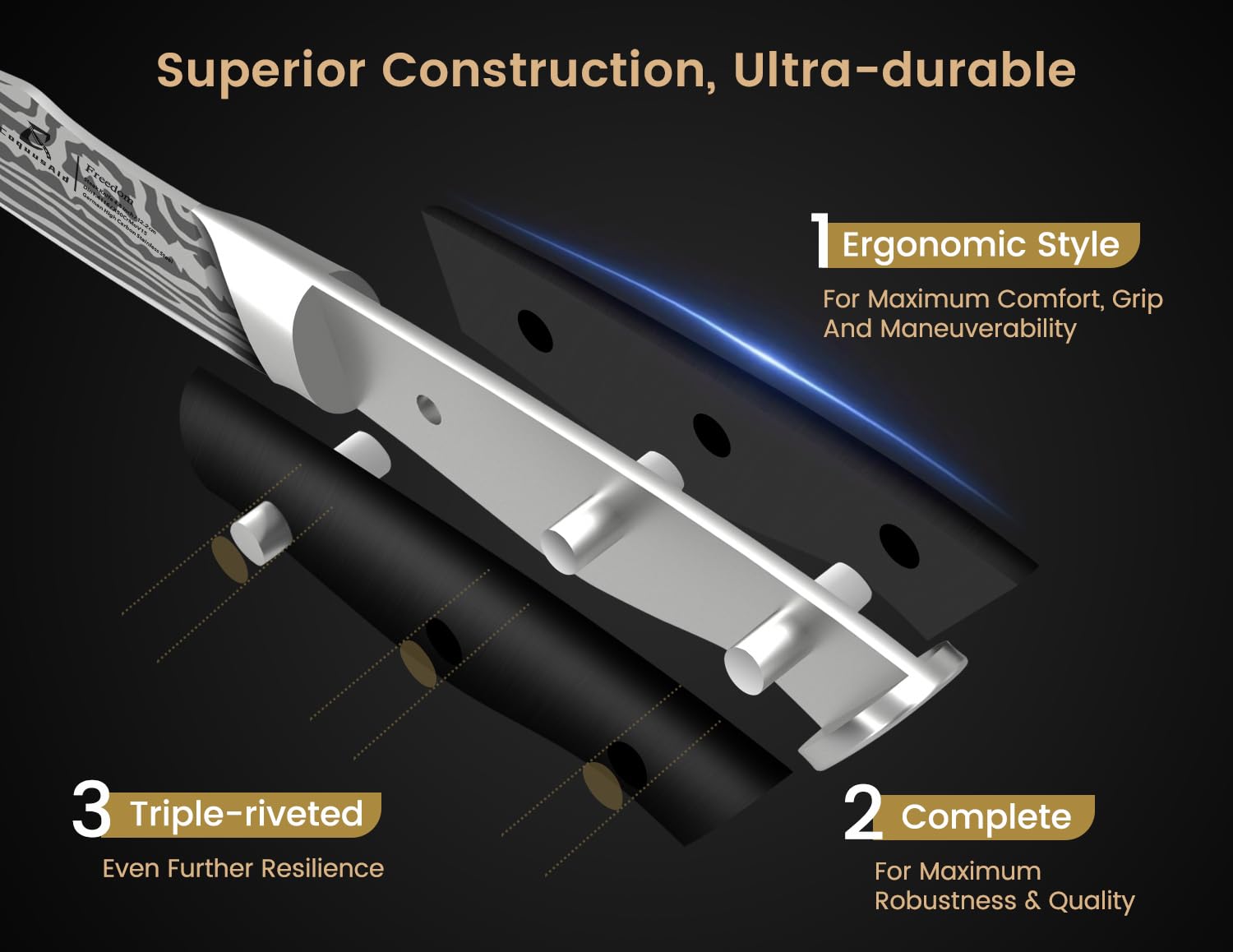 CoquusAid FSC certified wood block stores knives sustainably