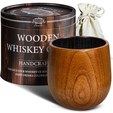 Coralogo charred-interior whiskey glass enhances aroma for smoother tasting.