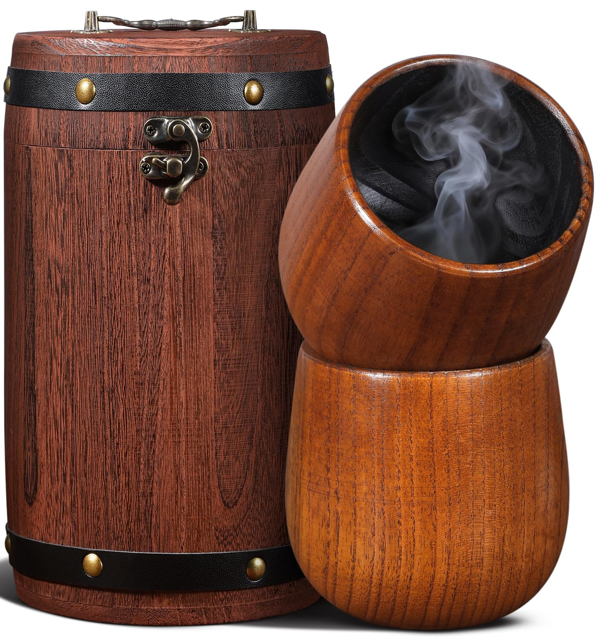 Coralogo wooden bourbon glass with charred interior enhances aroma for a smoother sip