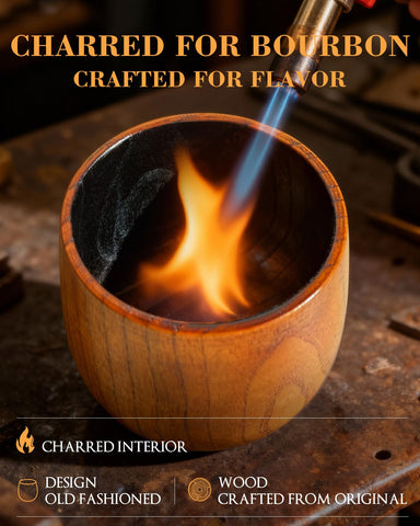 Coralogo wooden whiskey glass features durable design for daily use