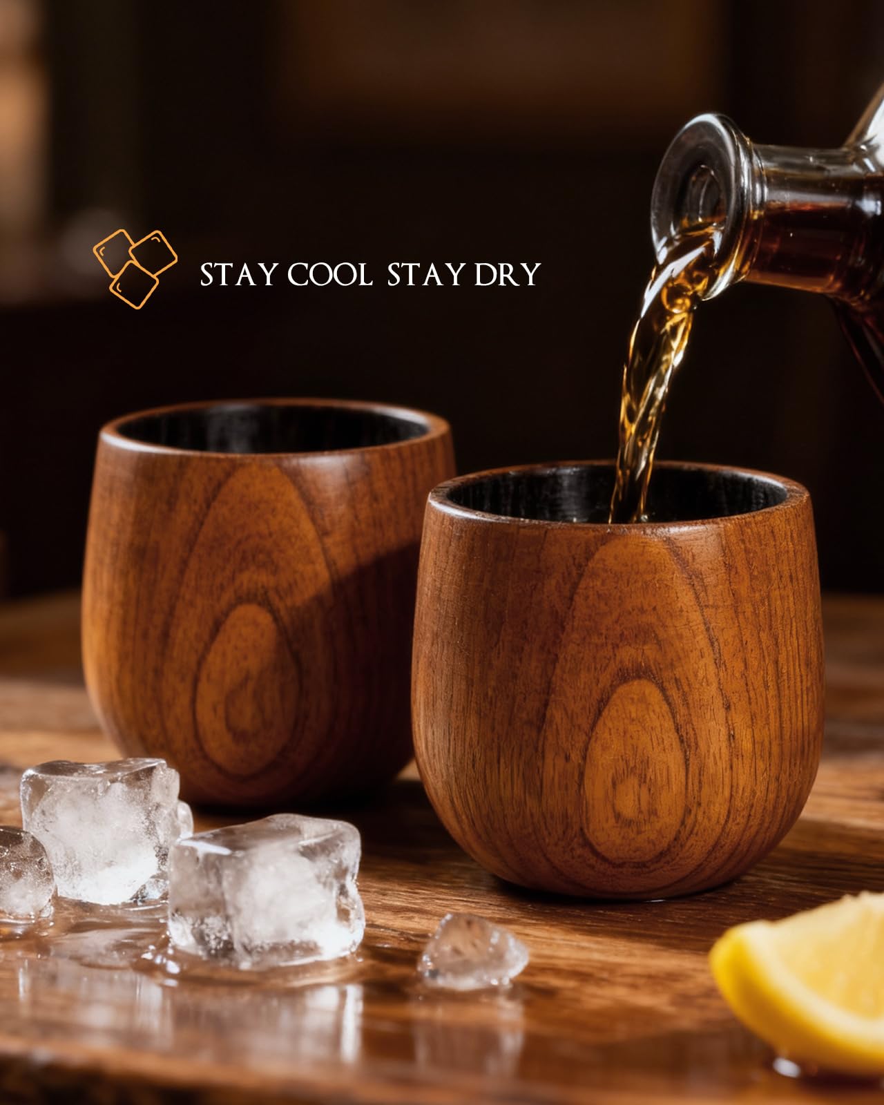 Coralogo wooden glass showcases natural grain while staying durable for daily use