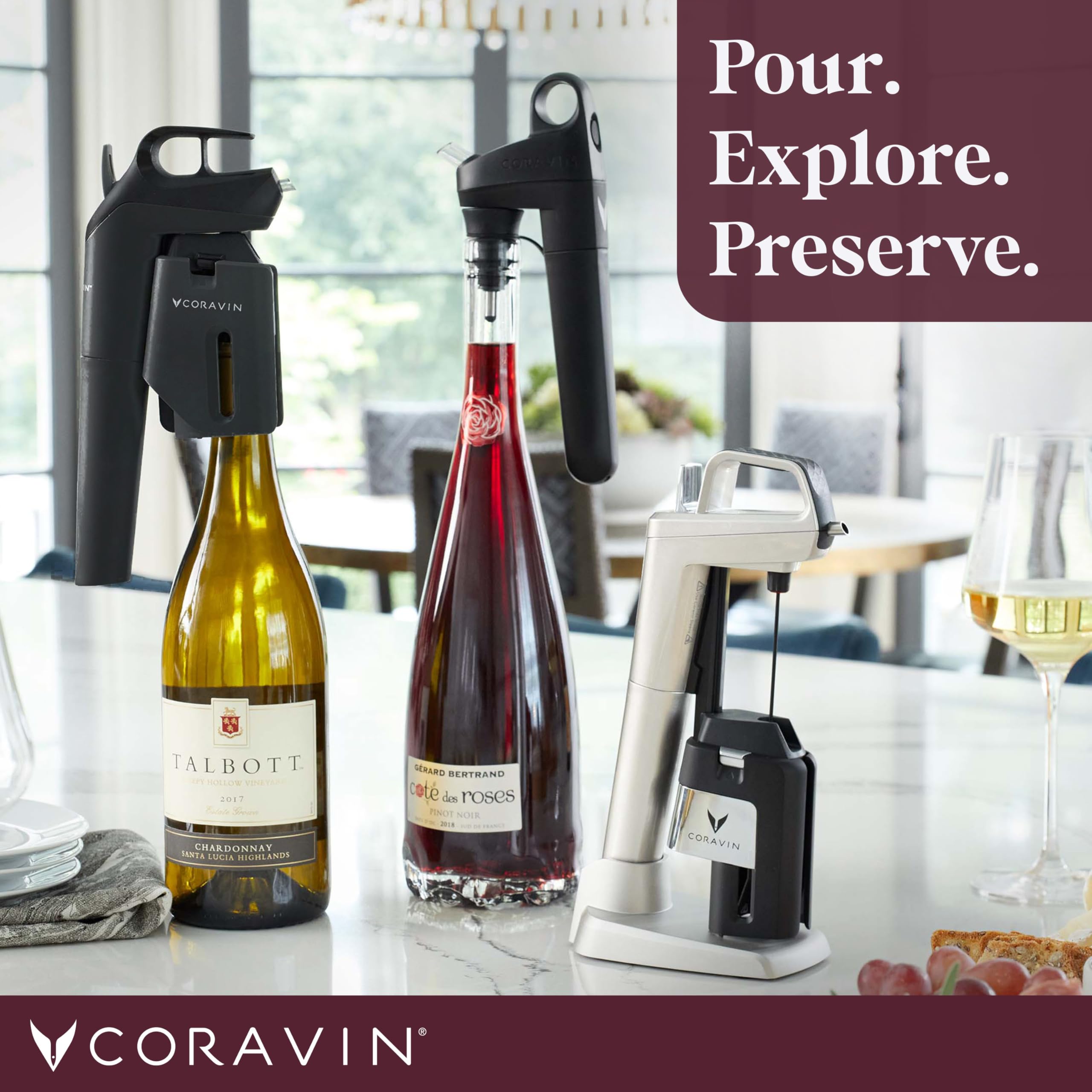 Coravin Timeless Three Plus needle-insertion enables quick, precise pours