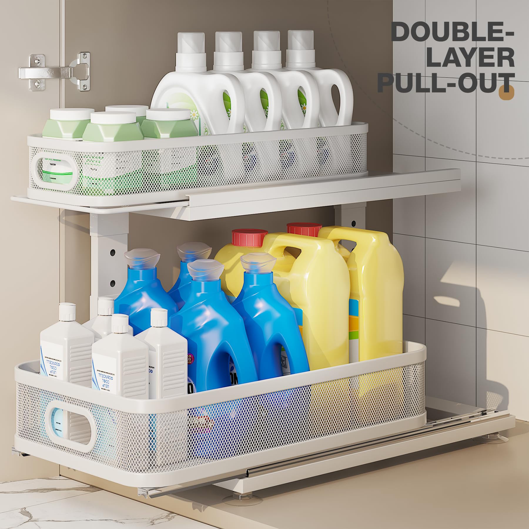 Corbyles height-adjustable drawers fit varied cabinet heights for flexible use.