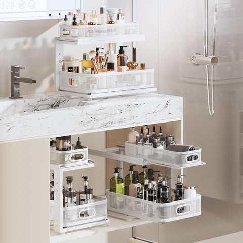 Corbyles suction cups base stabilizes the unit on slick cabinet surfaces.