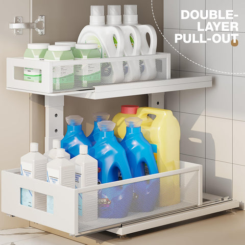 Corbyles height-adjustable design fits around pipes for flexible storage.