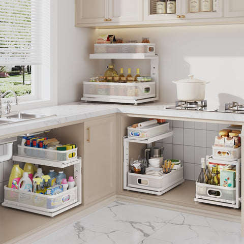 Corbyles under-sink organizer rust-resistant materials for long-lasting performance.