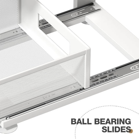 Corbyles two-tier pull-out keeps bottles in view for quick grabbing.