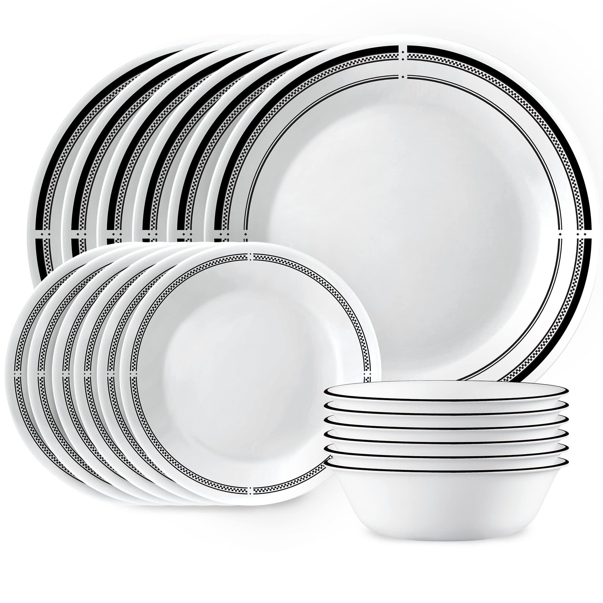Corelle Brasserie dinner plates on a table setting, elevating casual meals with durable style.