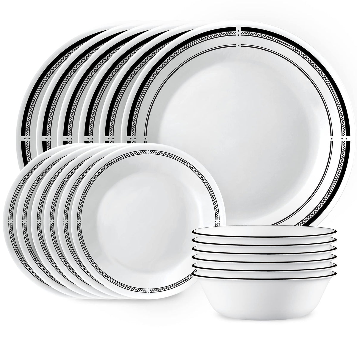 Corelle Brasserie dinner plates on a table setting, elevating casual meals with durable style.