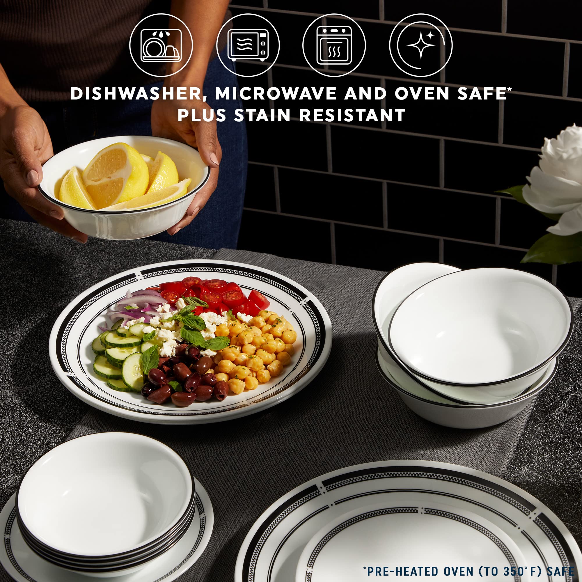Corelle Brasserie soup bowls serving warm meals with everyday reliability.
