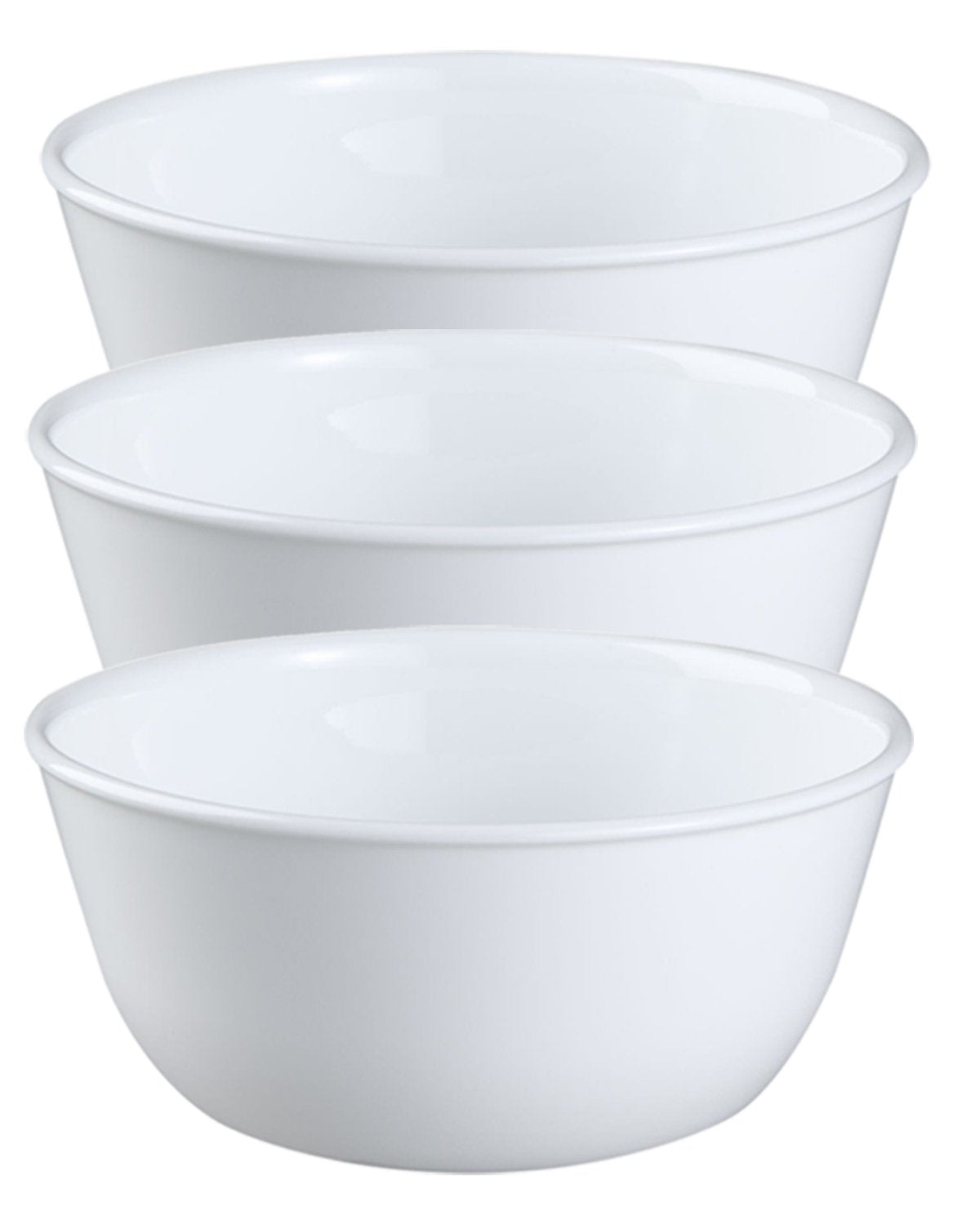Corelle Coordinates Winter Frost 28oz bowl for soups and cereals, durable and lightweight.