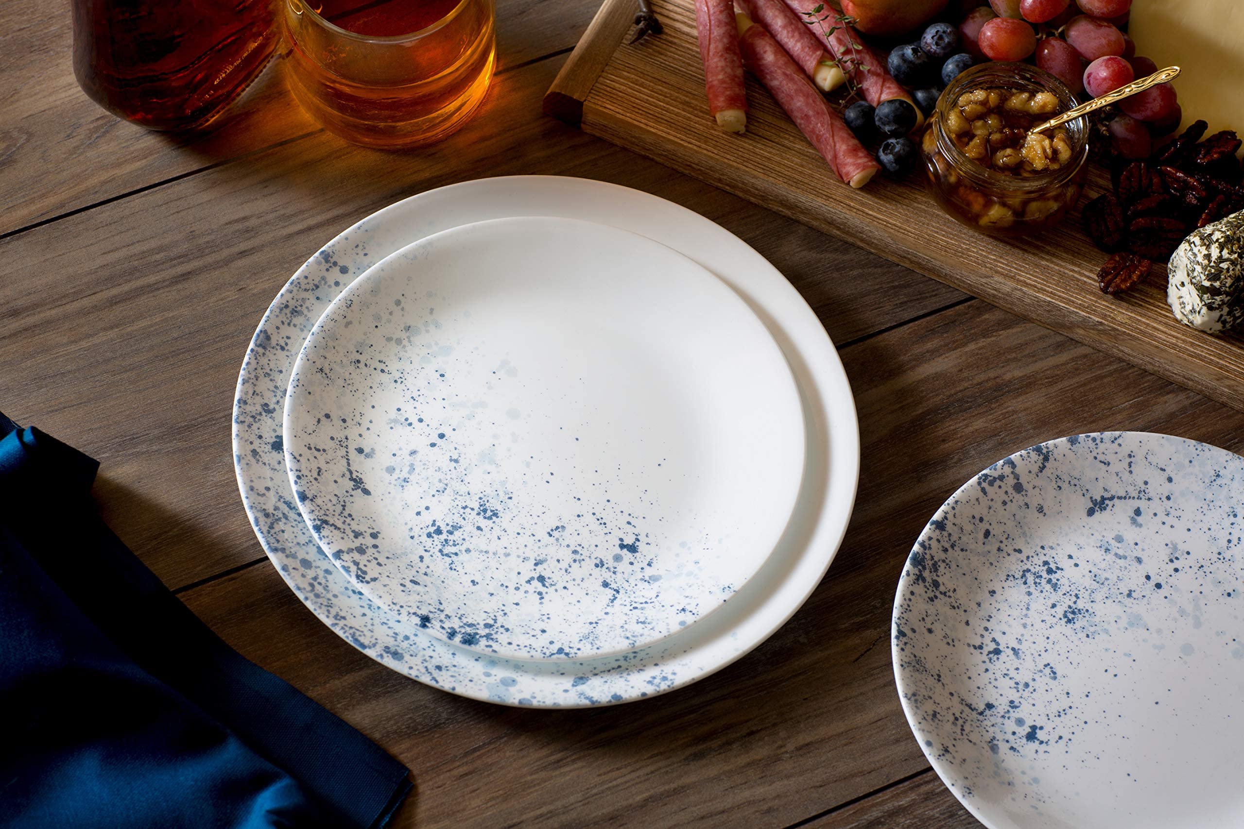 Corelle Indigo Speckle salad plates pair beautifully with meals