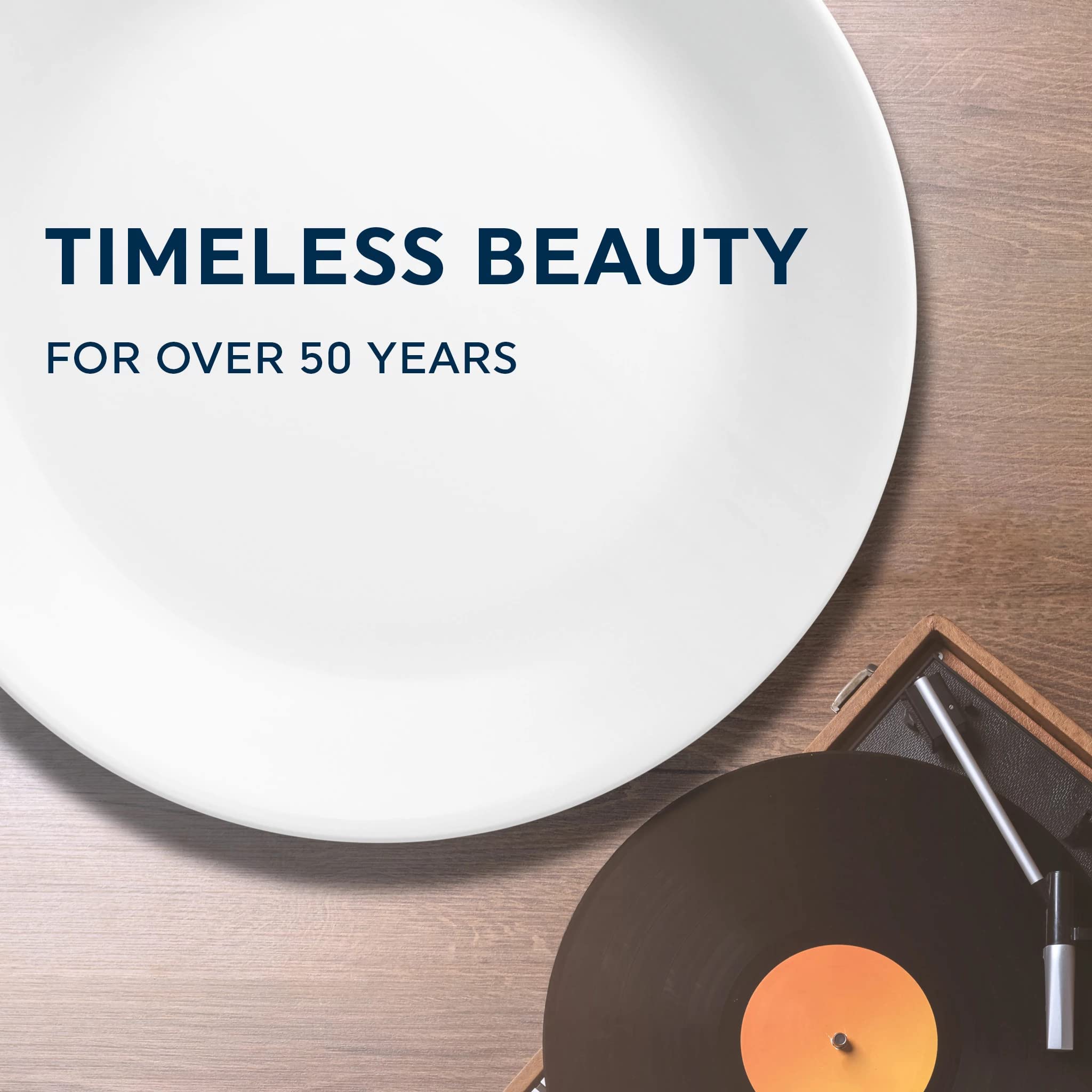 Corelle indigo tableware displayed on a stylish tabletop