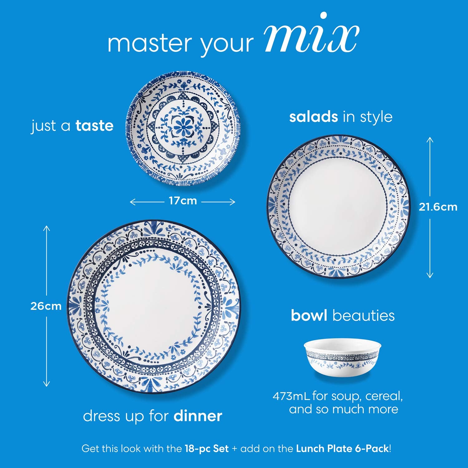 Corelle Portofino plates on a table setting, coastal charm for meals.