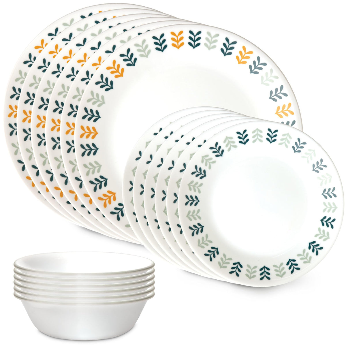Corelle Vitrelle Anders dinner plates arranged for a clean, versatile table setting.