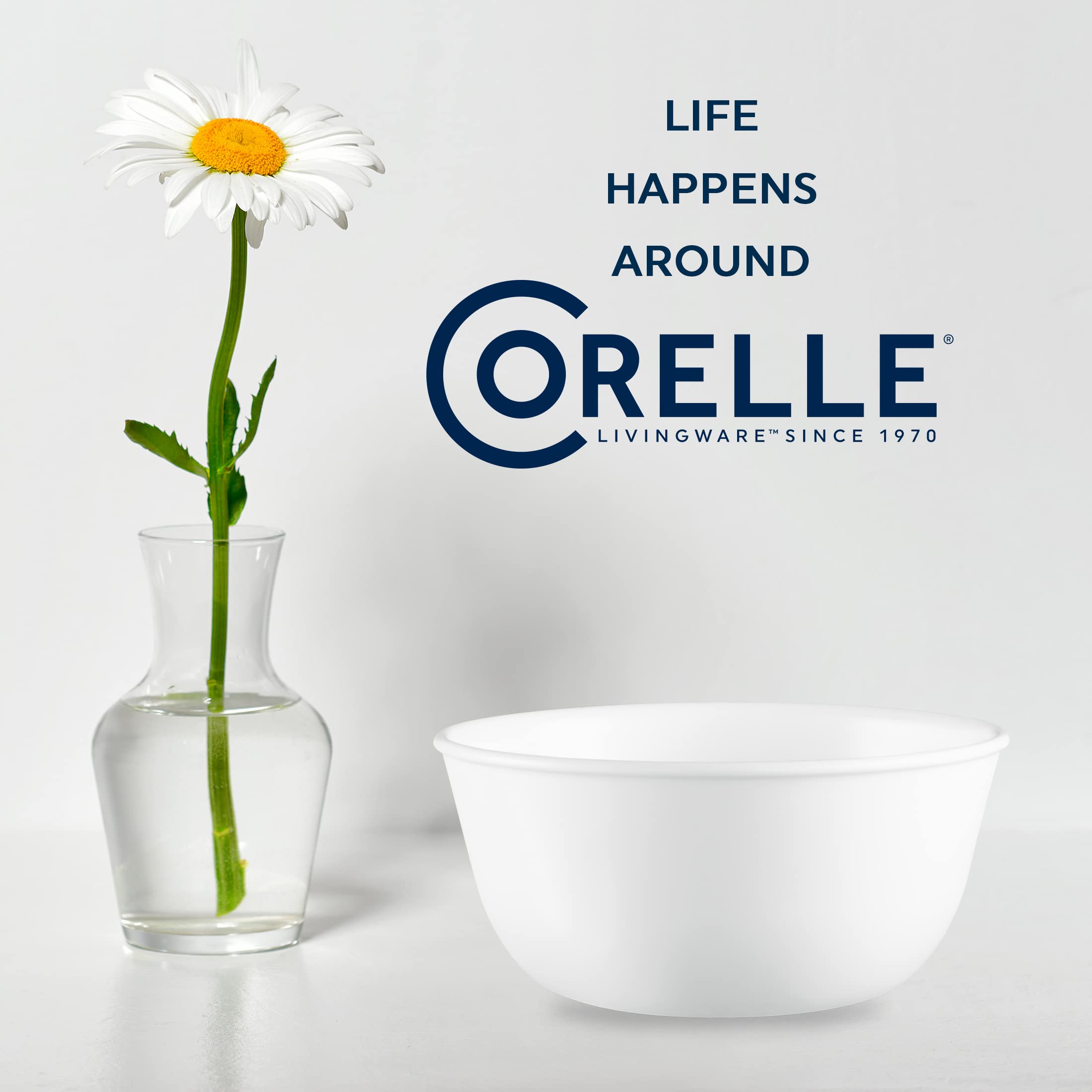 Corelle Vitrelle 28oz soup bowl on dining table for daily use