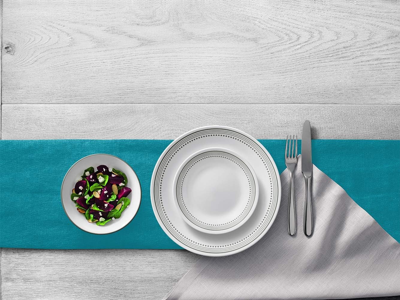 Corelle Vitrelle dishware is dishwasher and microwave safe for busy kitchens.