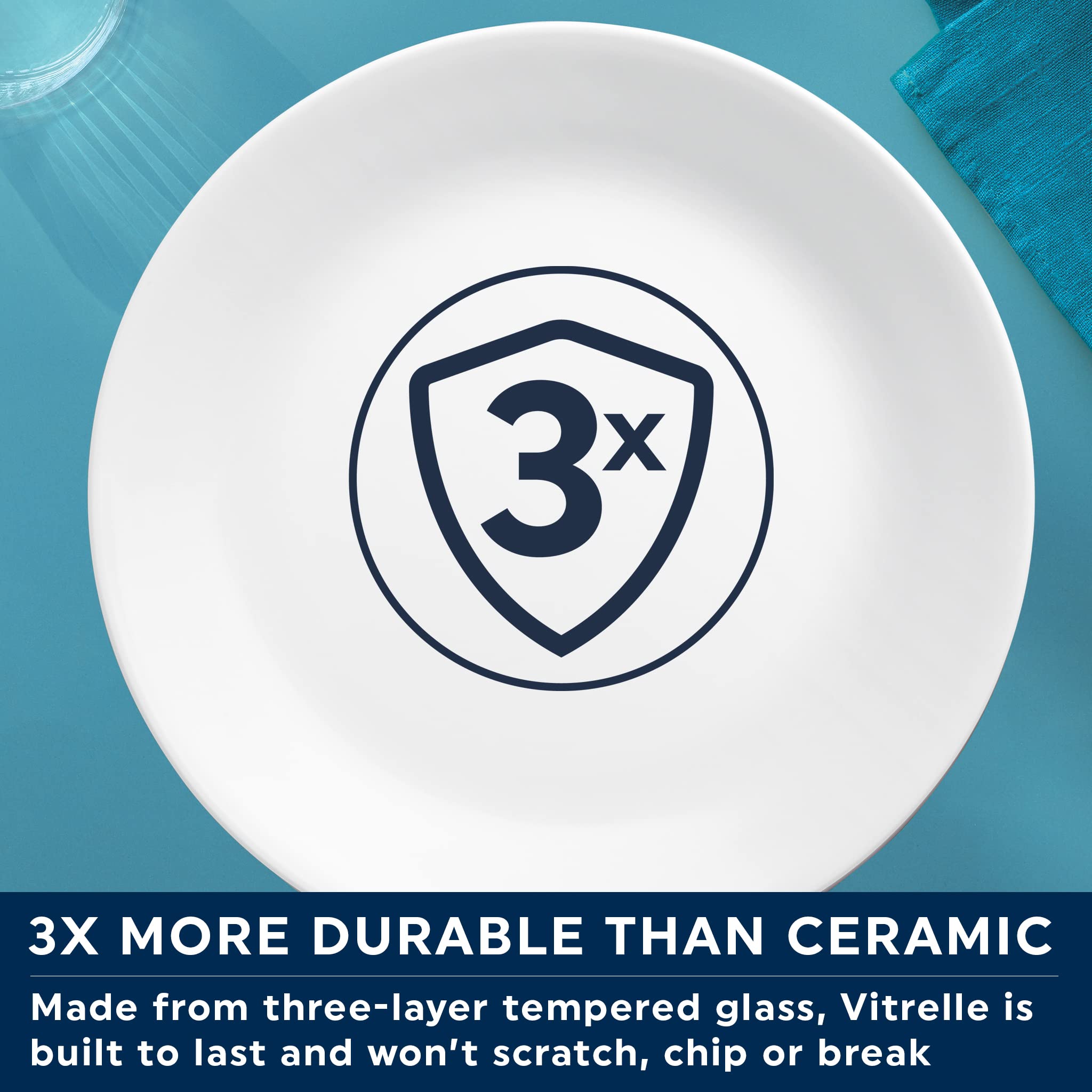 Corelle Vitrelle dishwasher- and microwave-safe plates for convenient use