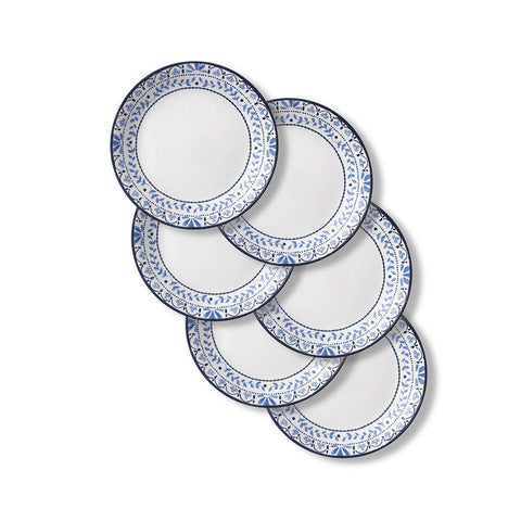 Corelle Vitrelle Portofino plates close-up, pattern detail for stylish entertaining.
