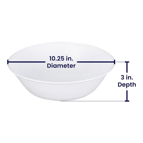 Corelle Winter Frost 2qt bowl in microwave, convenient reheating option.