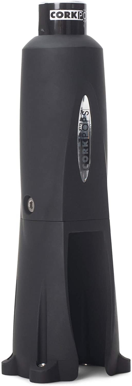 Cork Pops Legacy foil cutter on base enables quick foil removal.