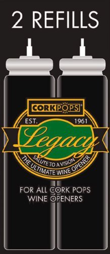 Cork Pops legacy wine opener with refill cartridge, safe low-pressure design for preserved flavors.