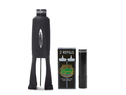Cork Pops Legacy with needle guard provides safe cork removal for peace of mind.